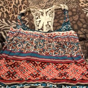 SMALL RACEBACK CROTCHED LACE BACK TANK TOP